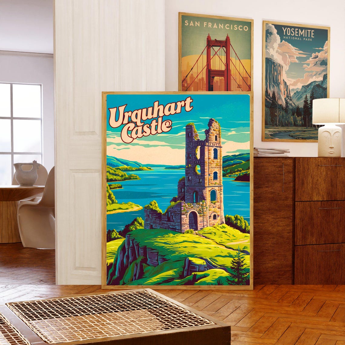 Urquhart Castle Scotland Vintage Travel Poster Loch Ness Tower Ruins - Image 5