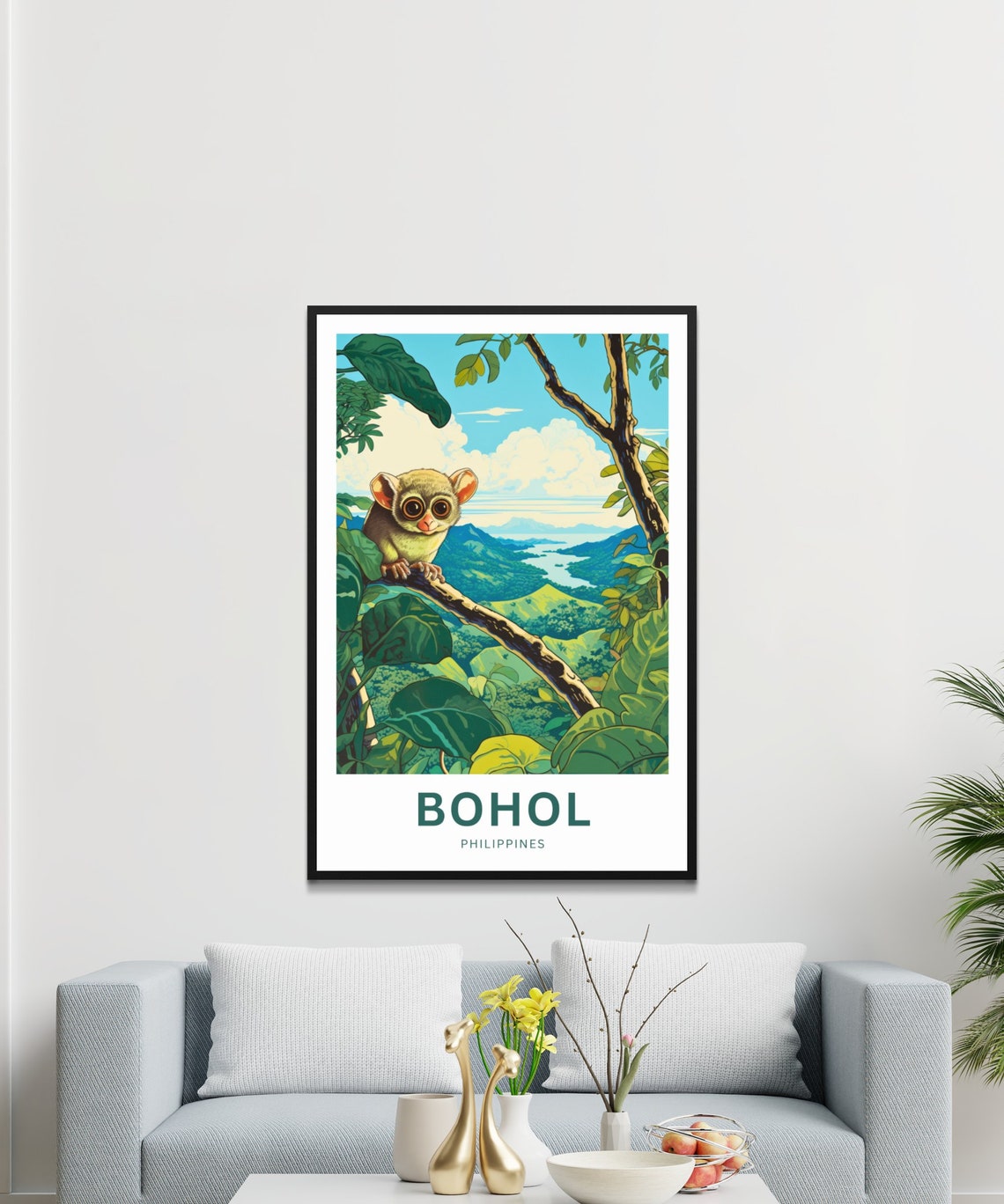 Bohol Philippines Tarsier River Valley Rolling Hills View Poster - Image 3