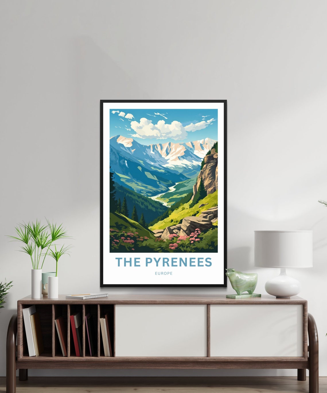Personalized The Pyrenees Mountain Valley Wildflowers Gift Poster - Image 3