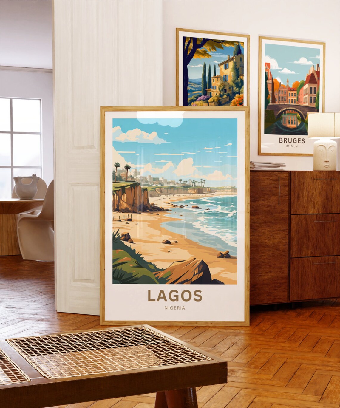 Lagos Nigeria Rocky Cliff Beach Ocean Waves Travel Poster Gift - Image 5