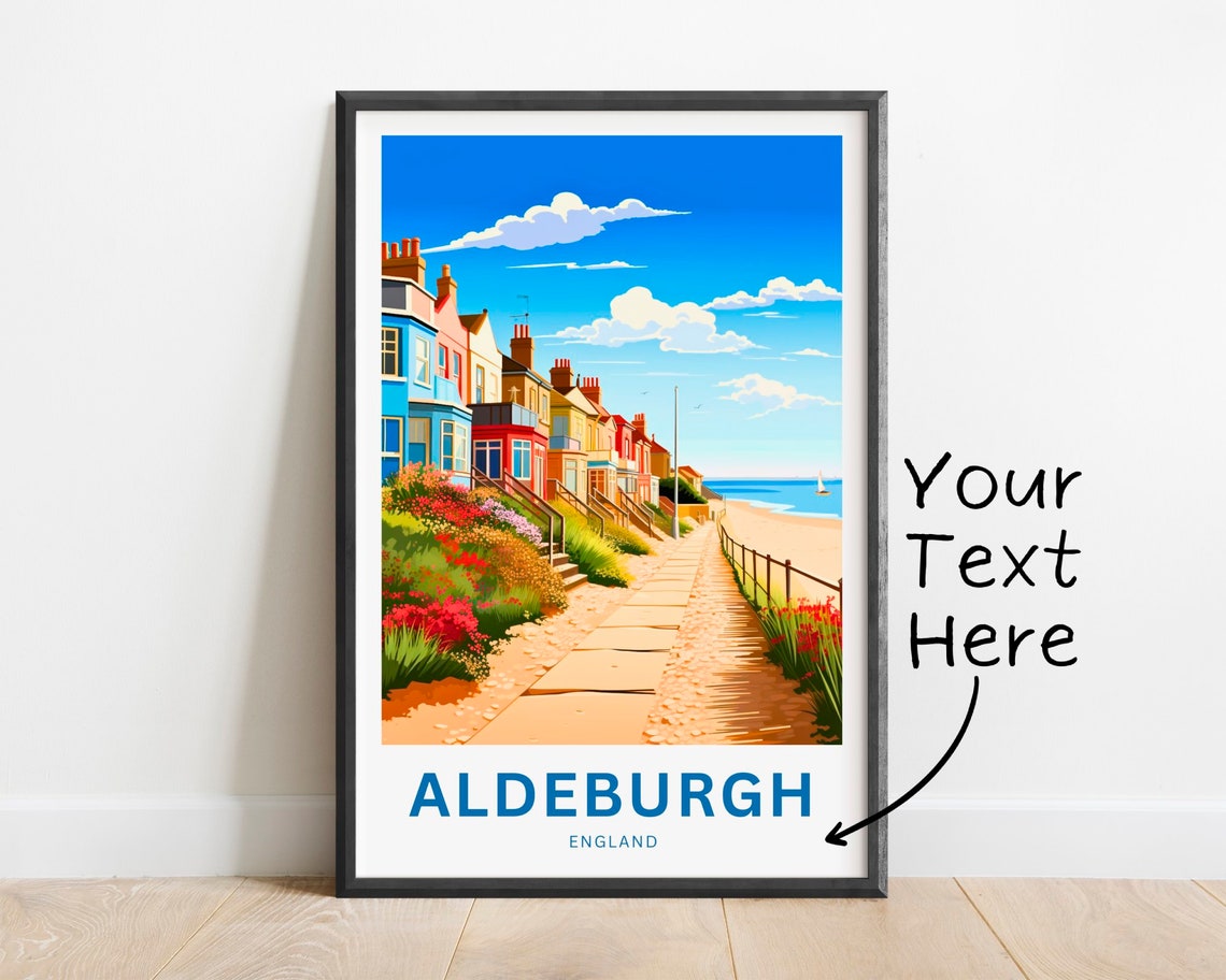 Aldeburgh England Seaside Cottages Garden Personalized Travel Poster