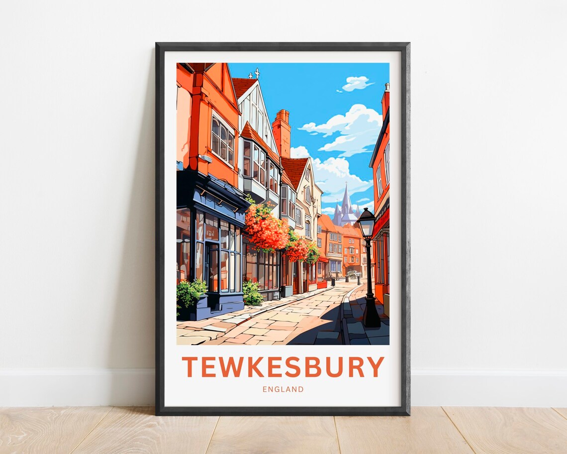 Tewkesbury Travel Poster, England Travel Art Print