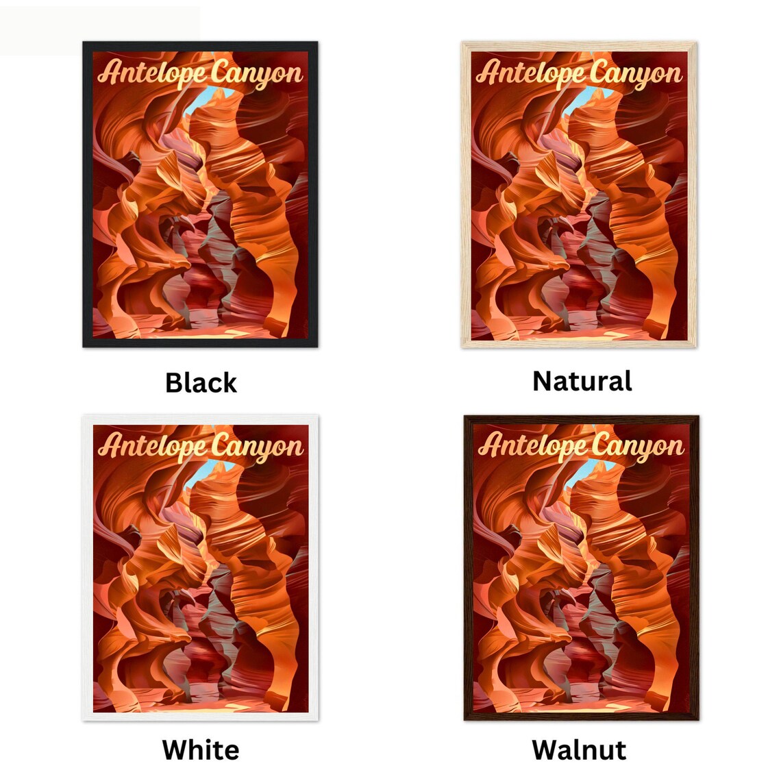Antelope Canyon Arizona Swirling Red Rock Vintage Travel Poster - Image 4