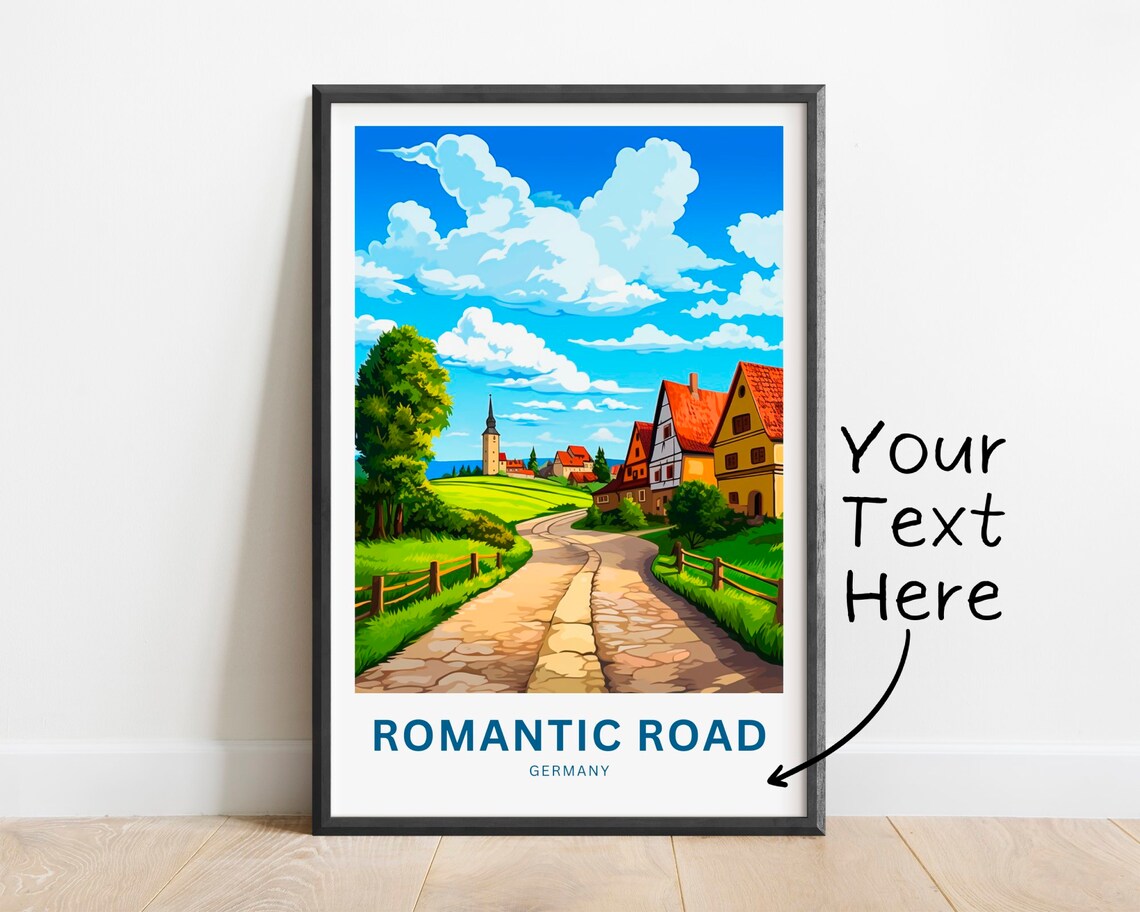 Romantic Road Germany Personalized Country Lane Town Travel Poster