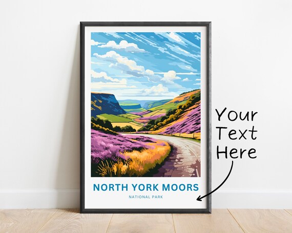 North York Moors National Park Personalized Travel Poster England Gift