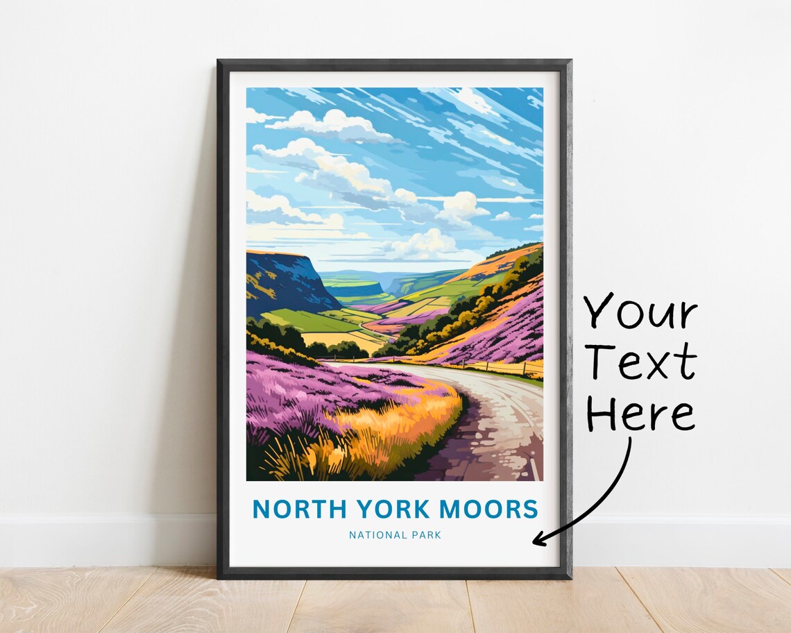 North York Moors National Park Personalized Travel Poster England Gift