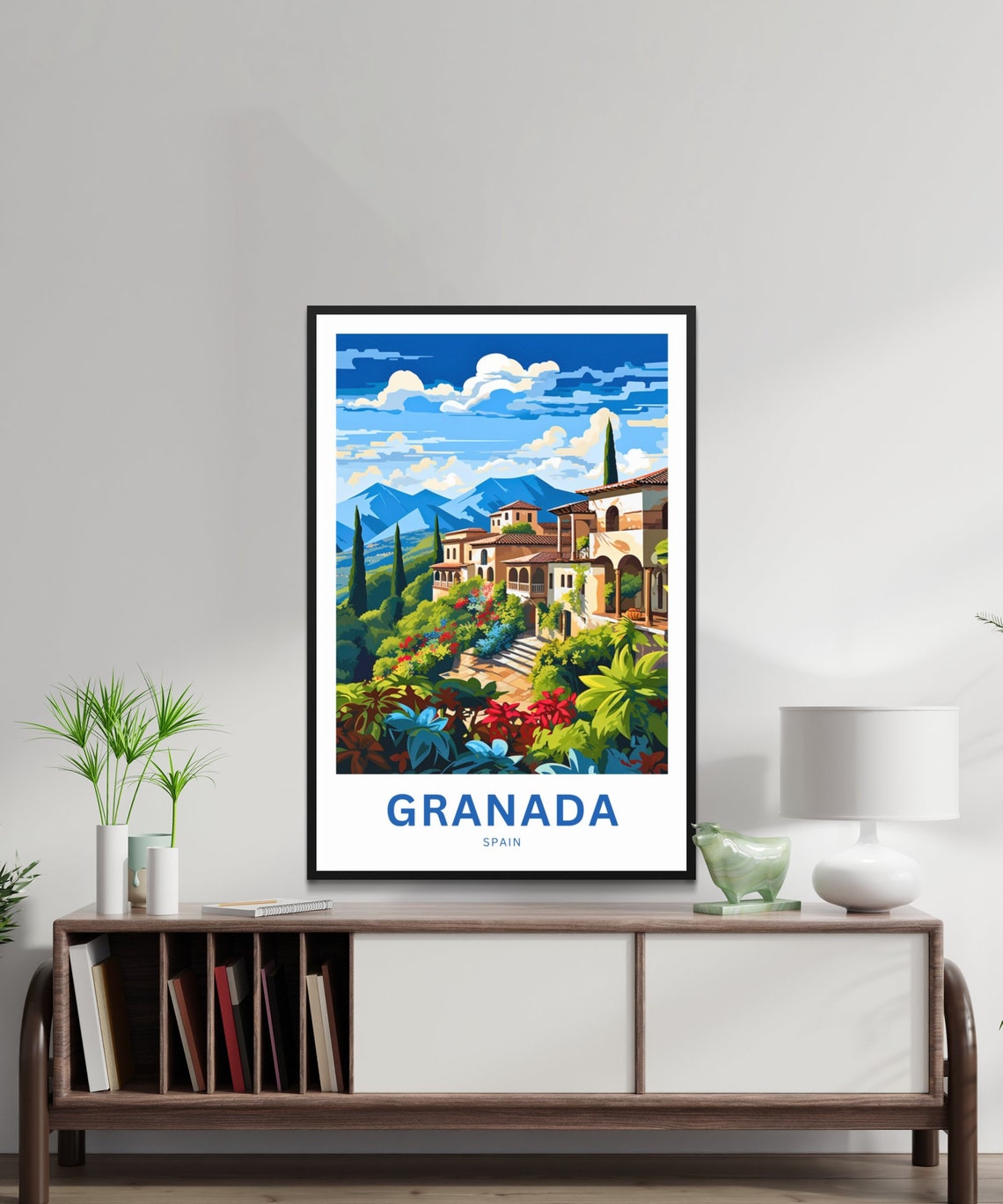 Granada Spain Personalized Sierra Hillside Villa Garden Poster - Image 2