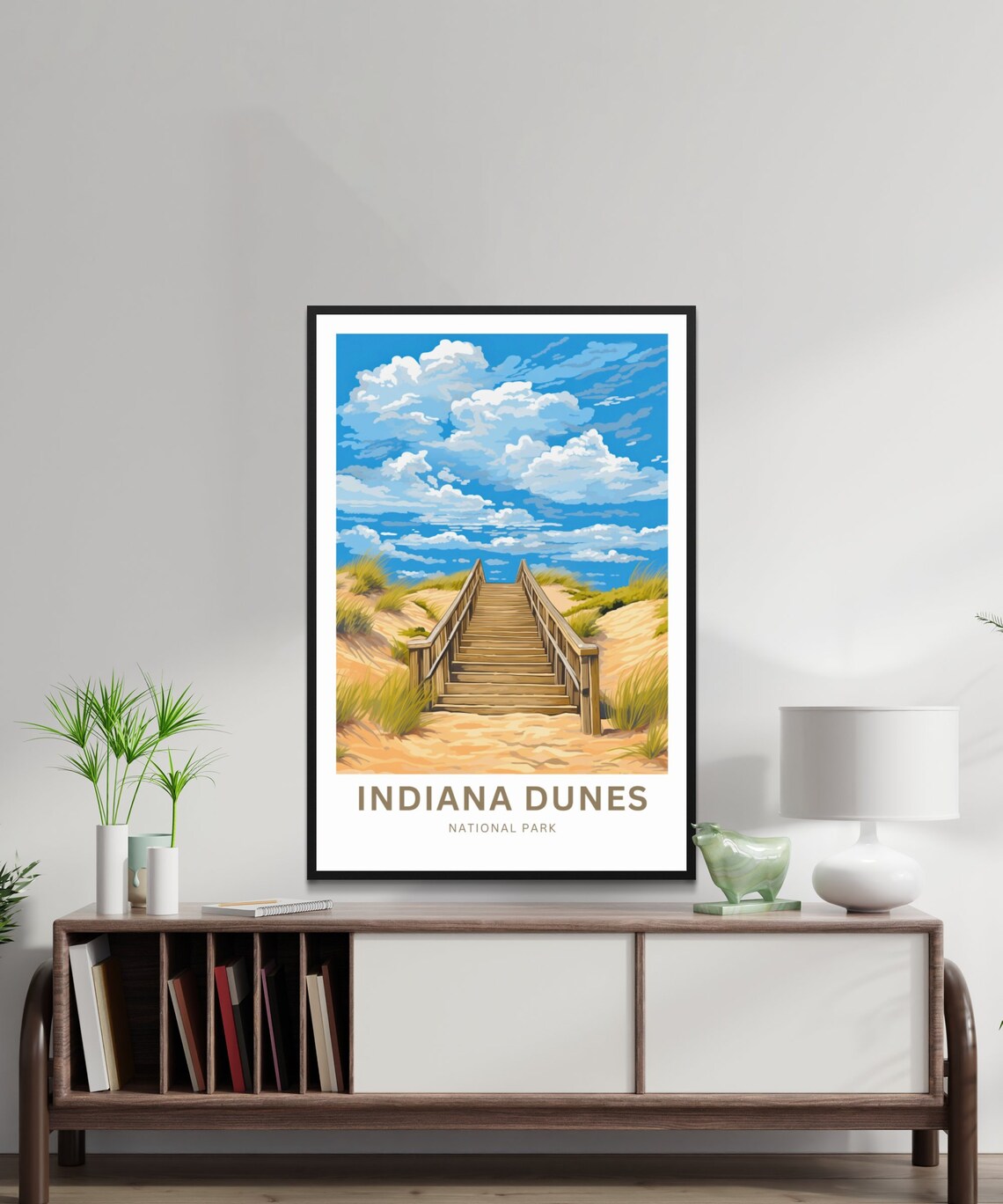Personalized Indiana Dunes National Park Wooden Dune Stairs Poster - Image 4