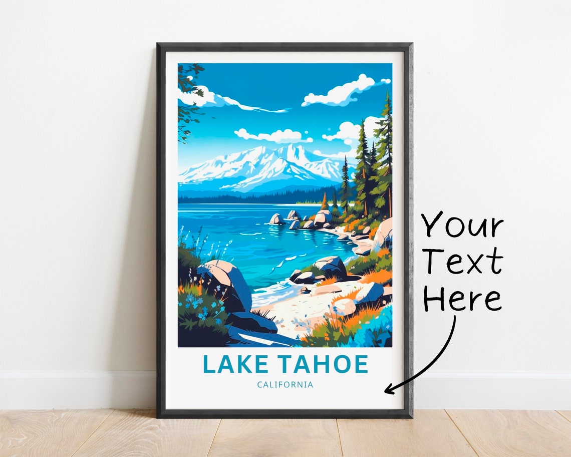 Personalized Lake Tahoe California Sierra Shore Travel Poster