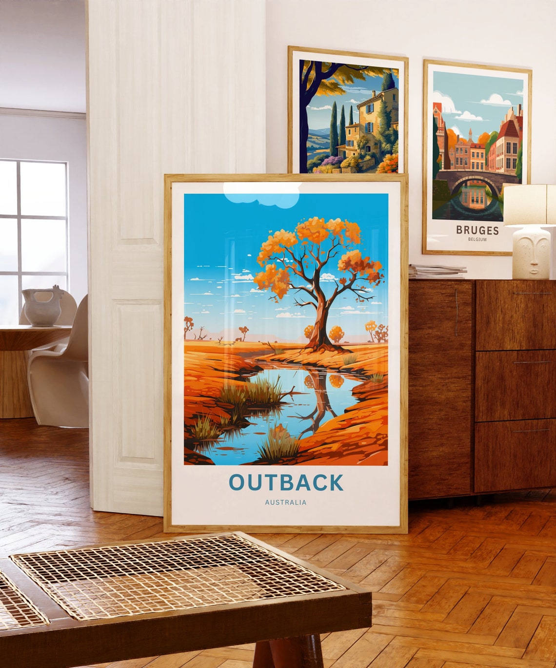 Personalized Outback Australia Red Desert Waterhole Travel Poster - Image 5