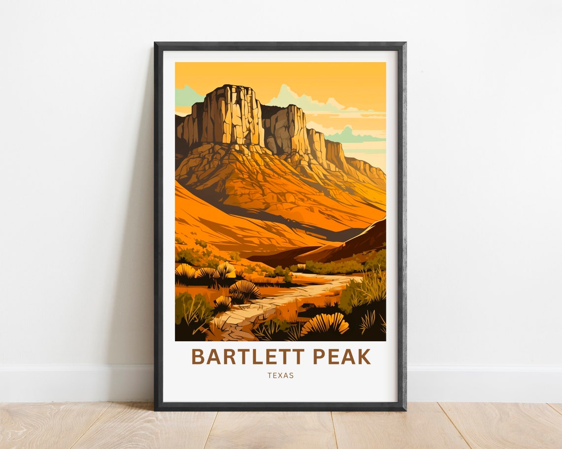 Personalized Bartlett Peak Texas Sunset Custom Travel Poster - Image 2