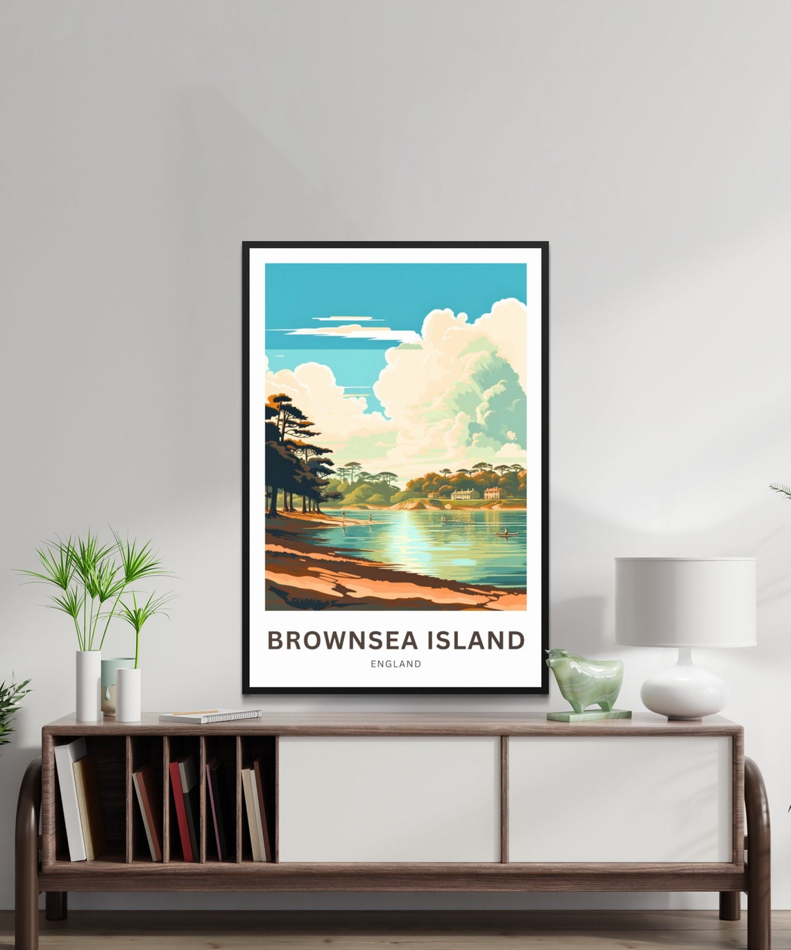 Personalized Brownsea Island England Sandy Beach Custom Travel Poster - Image 2