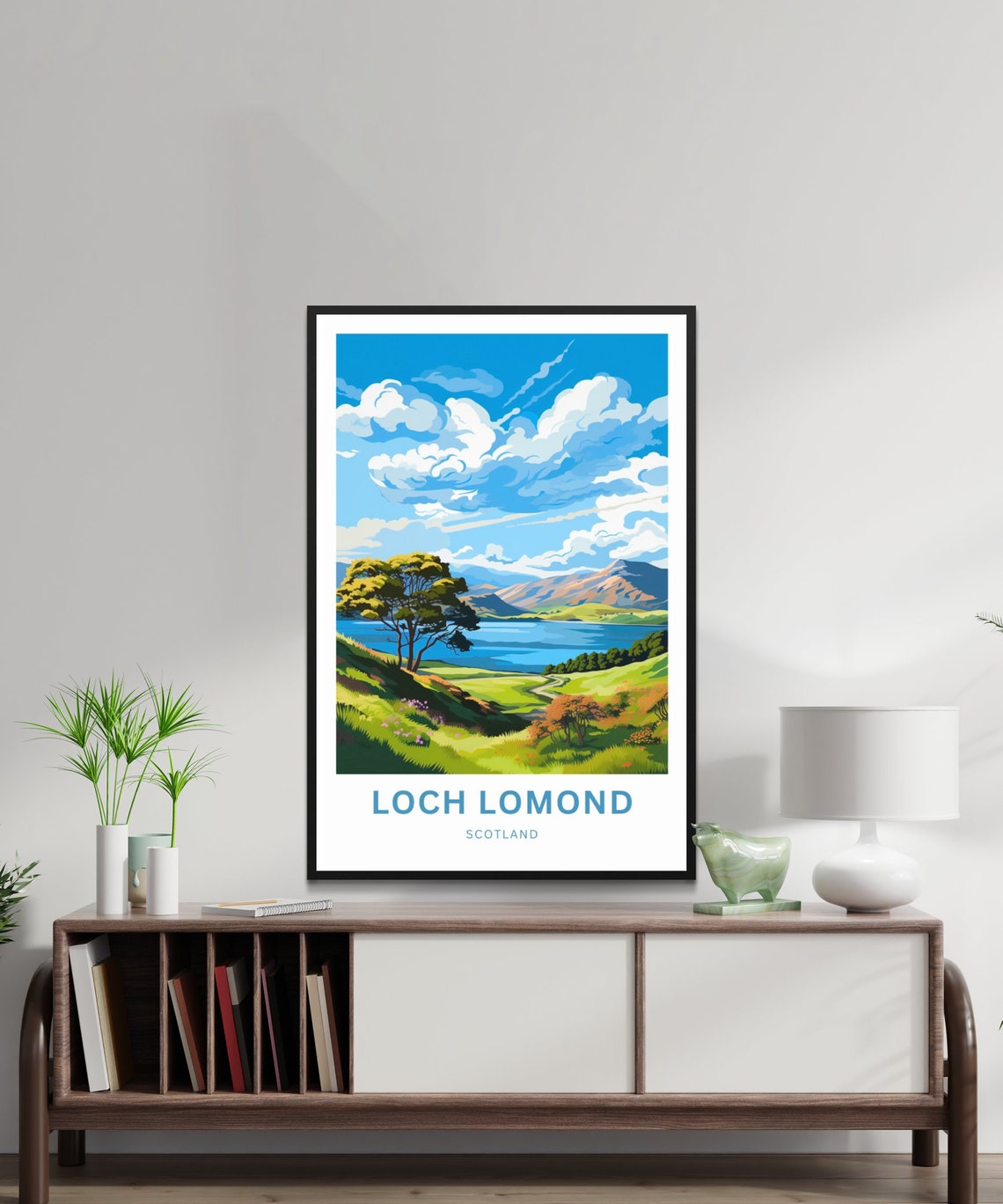 Loch Lomond Scotland Lake Hills Trees Mountain Travel Poster - Image 3