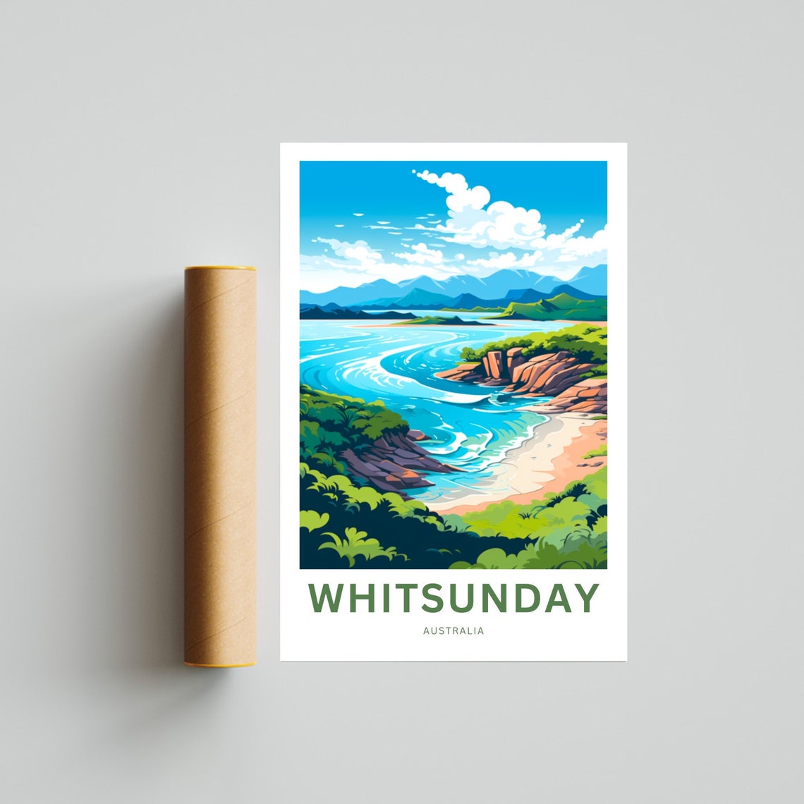 Whitsunday Australia Tropical Coast Beach Vintage Travel Poster - Image 4