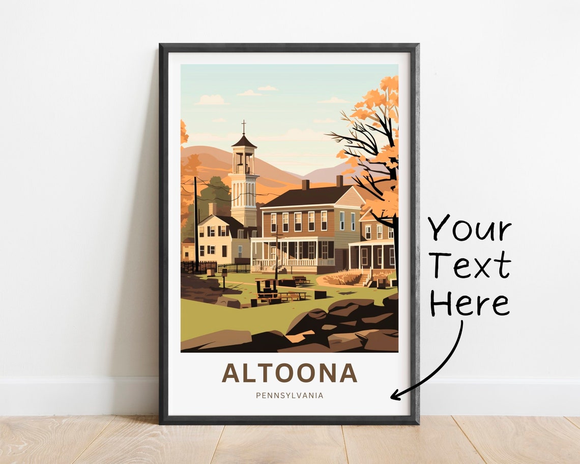 Personalized Altoona Pennsylvania Autumn Small Town Travel Poster