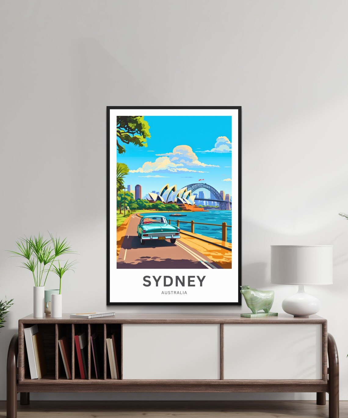 Personalized Sydney Harbour Bridge Vintage Car Custom Travel Poster - Image 2