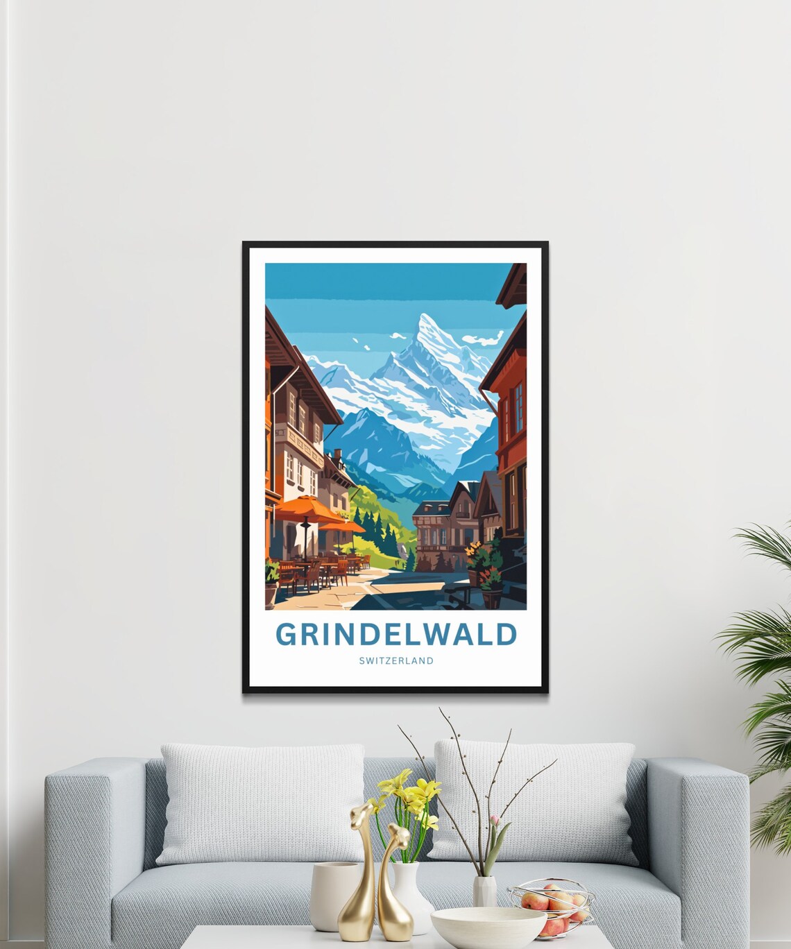 Grindelwald Switzerland Village Street Alpine Peak Travel Poster - Image 3
