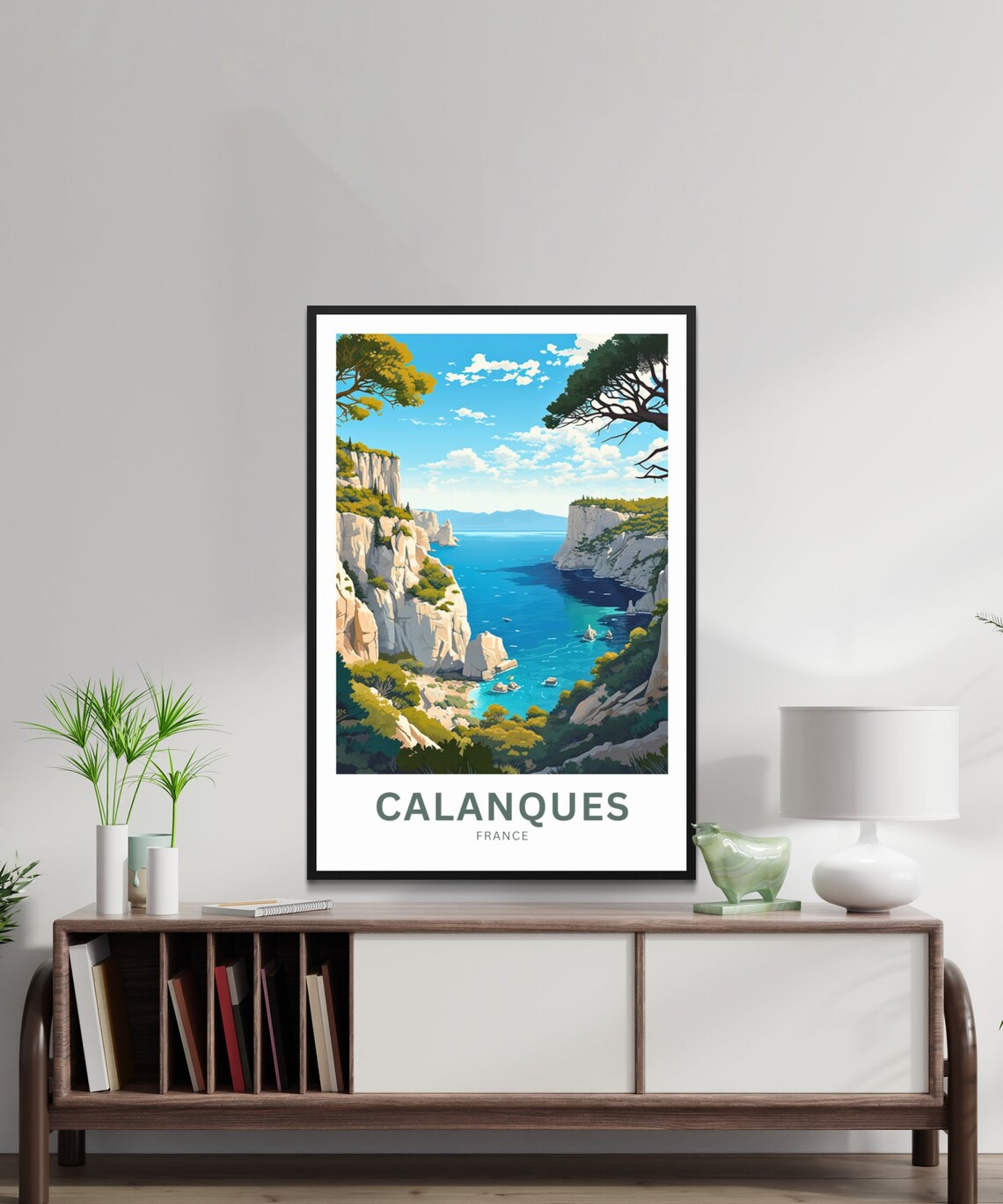 Calanques France Deep Blue Inlet Limestone Cliffs Travel Poster - Image 3