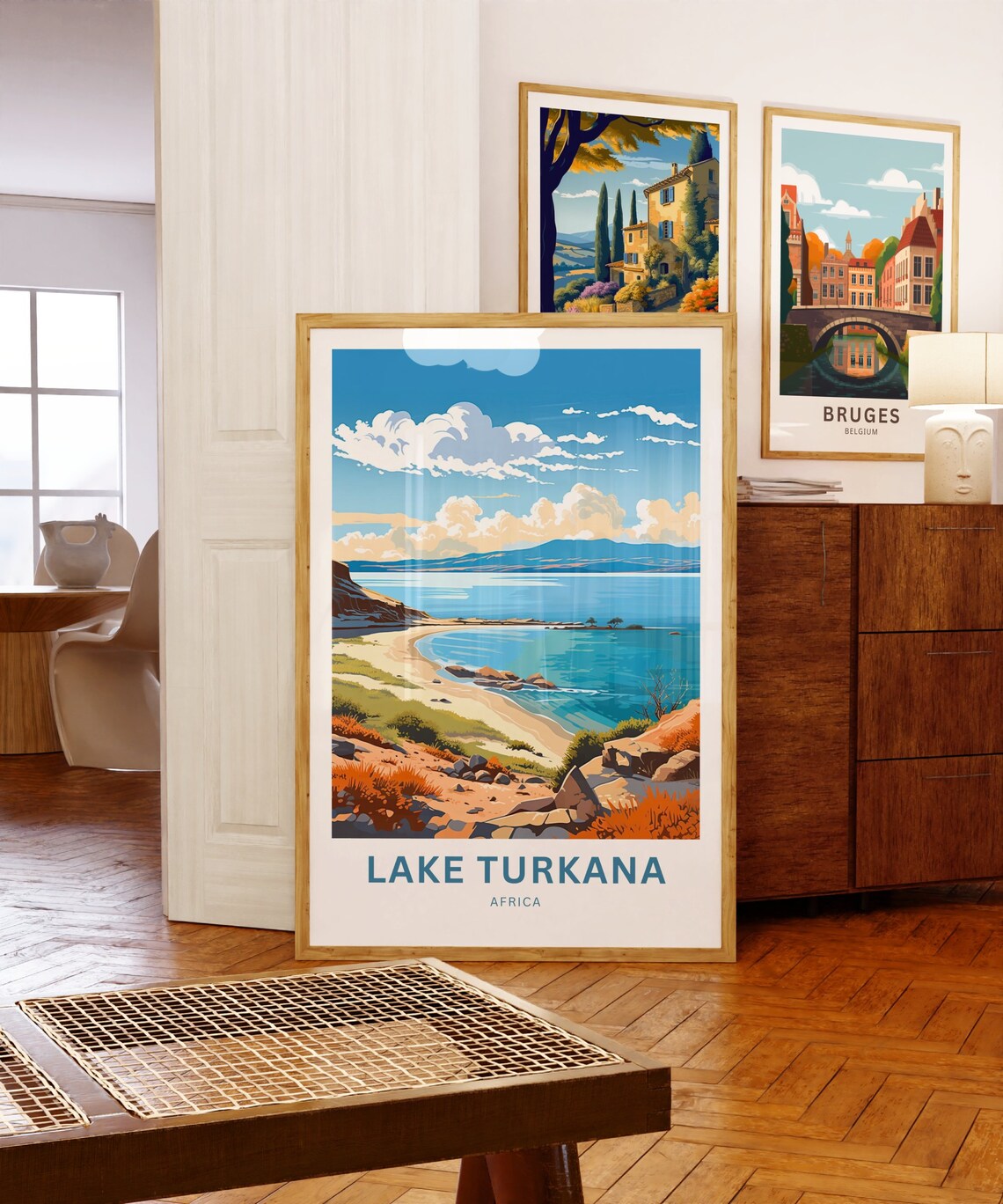 Lake Turkana Africa Desert Shoreline Turquoise Water Travel Poster - Image 3