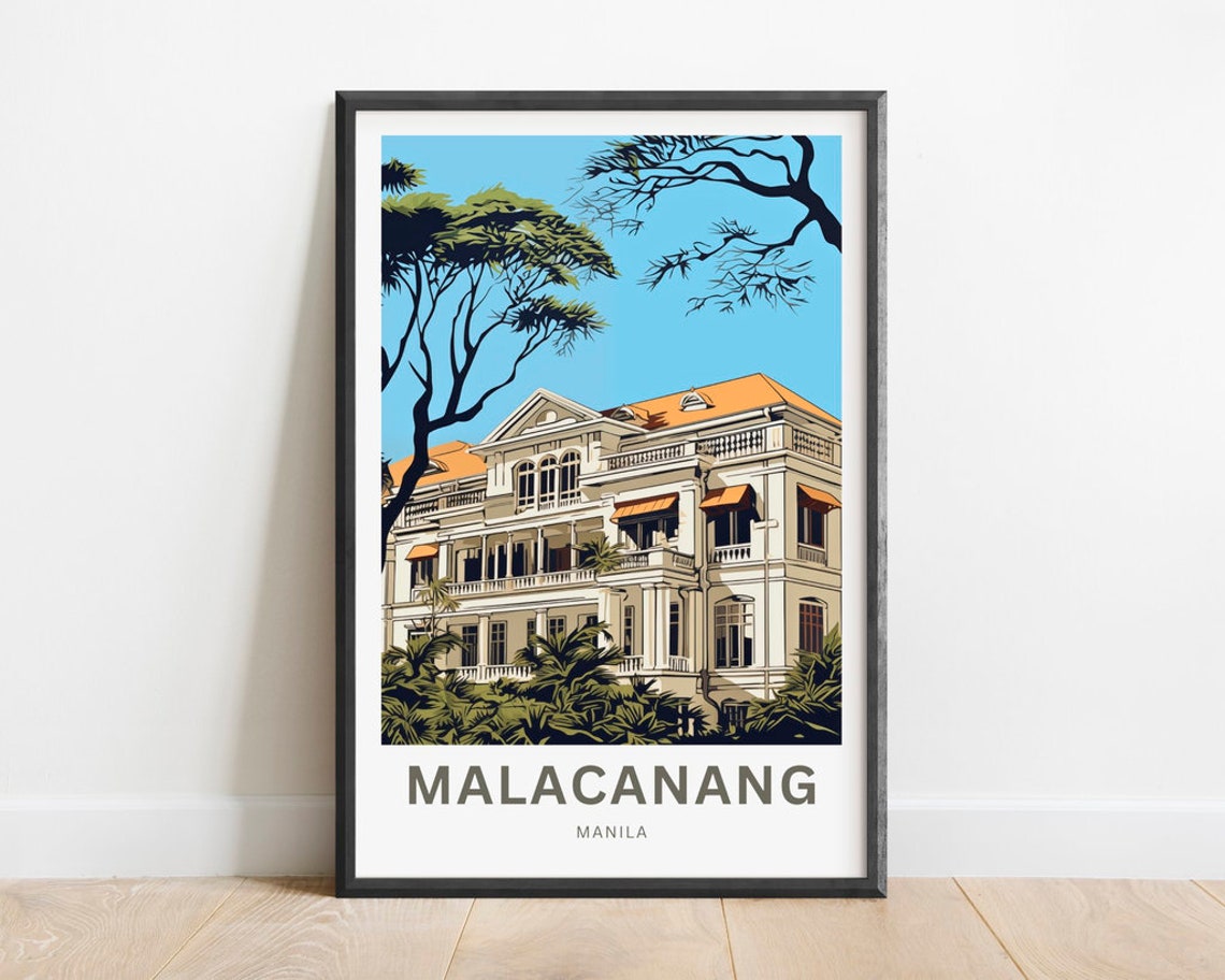 Malacanang Manila Philippines Historic Palace Illustration Poster