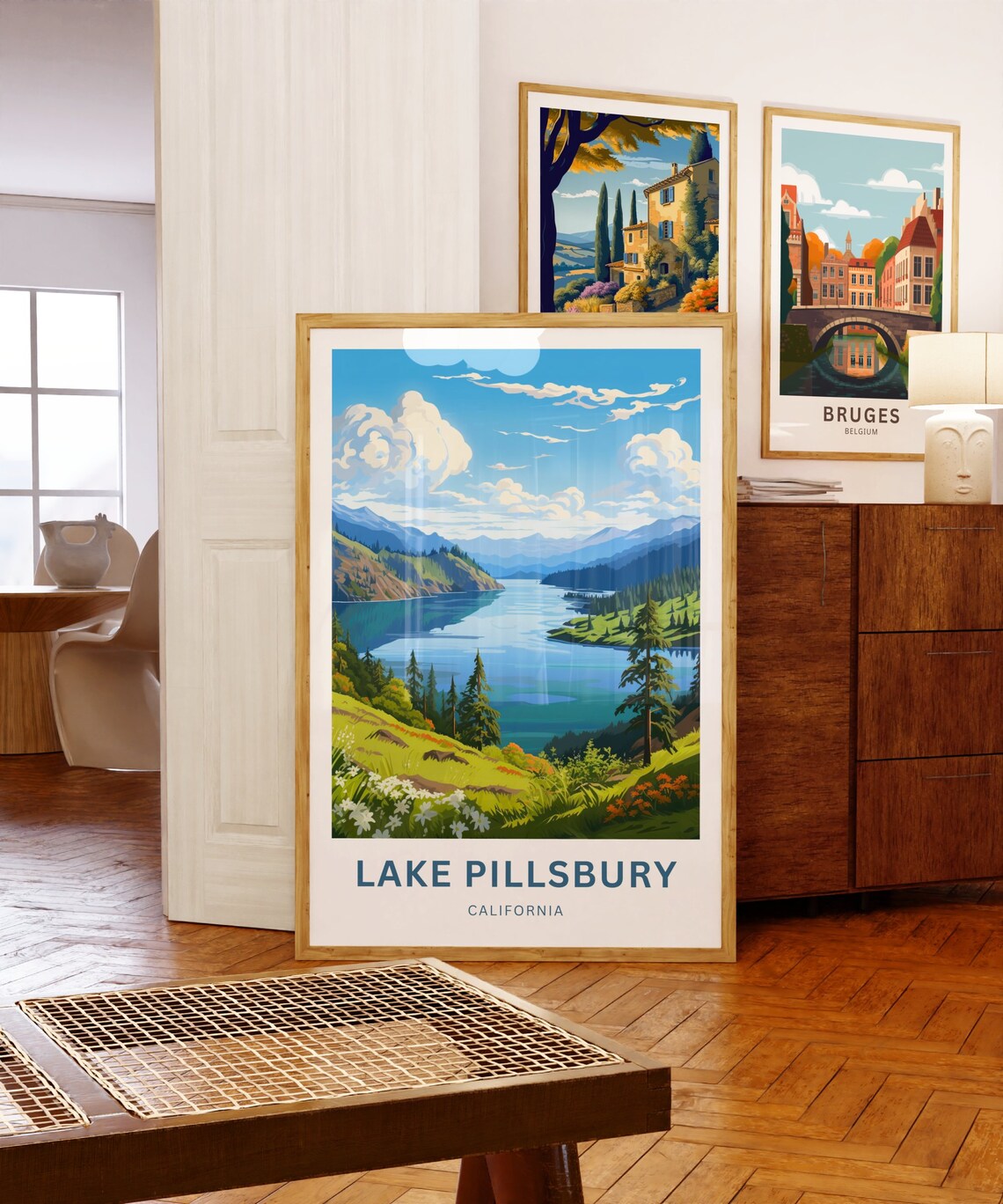 Lake Pillsbury California Blue Mountain Lake Wildflower Poster - Image 5