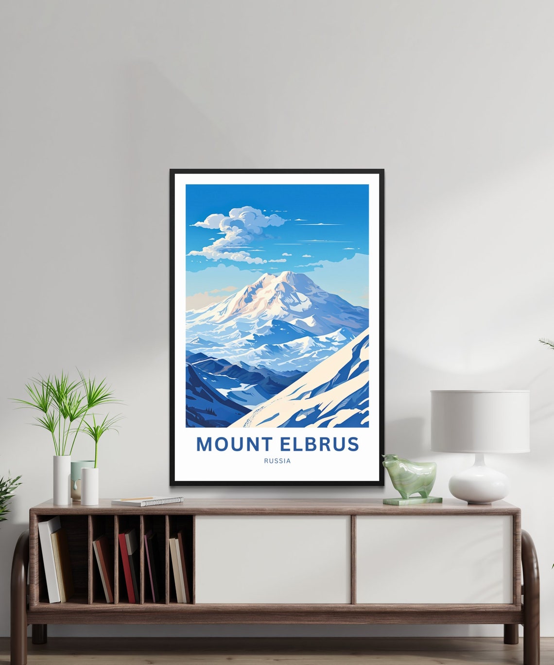 Mount Elbrus Russia Snow Peak Summit Custom Travel Art Poster - Image 2