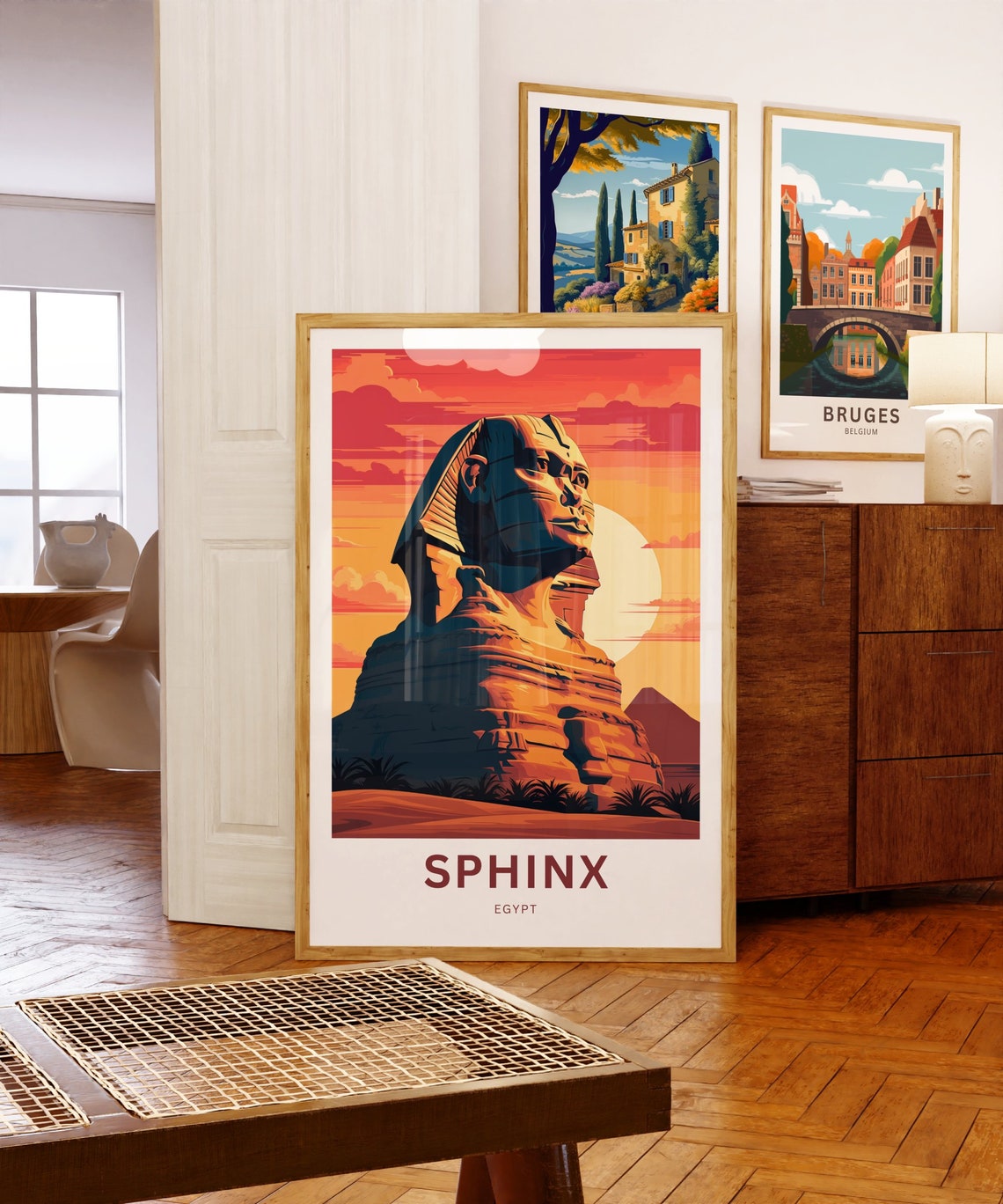 Personalized Sphinx Travel Print Sphinx Poster Egypt Wall Art Framed Present Gift Egypt Present Decor Custom Text - Image 5