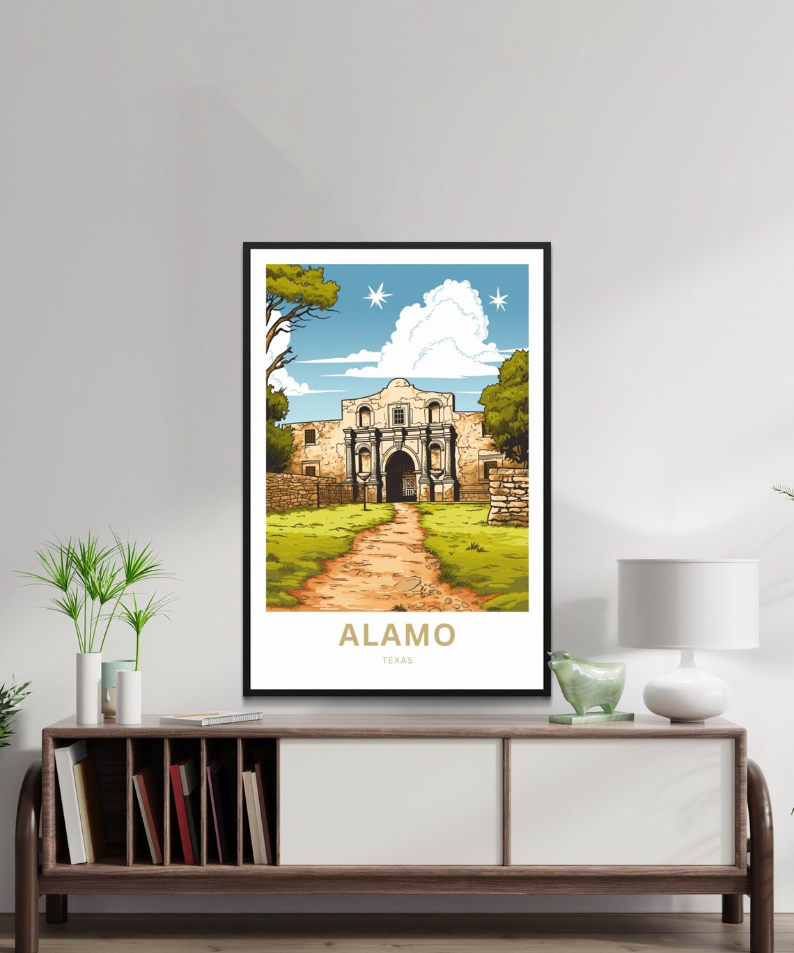 Personalized Alamo Texas Mission Front Day Custom Text Poster - Image 2