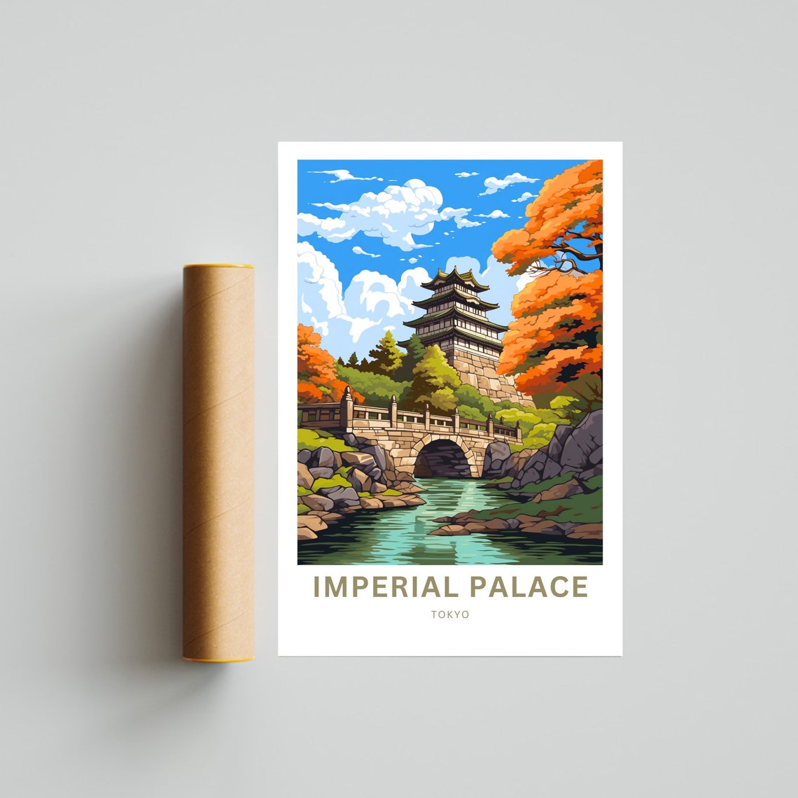 Personalized Imperial Palace Tokyo Autumn Tower Travel Poster - Image 4