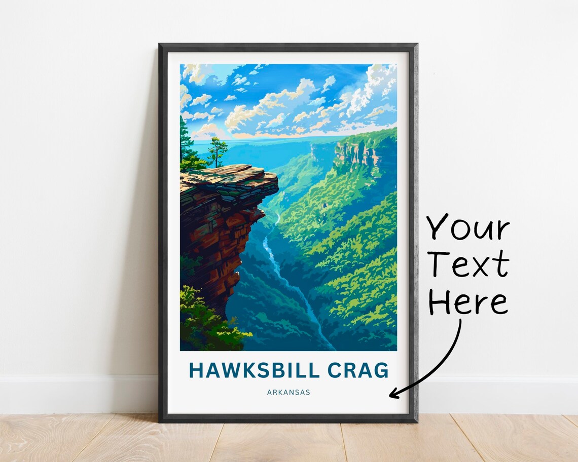Personalized Hawksbill Crag Arkansas Emerald Canyon Travel Poster