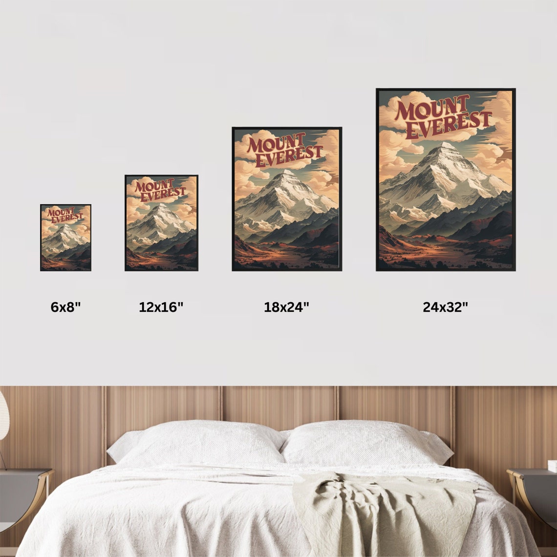 Mount Everest Rust Red Clouds Snow Summit Autumn Valley Poster - Image 4