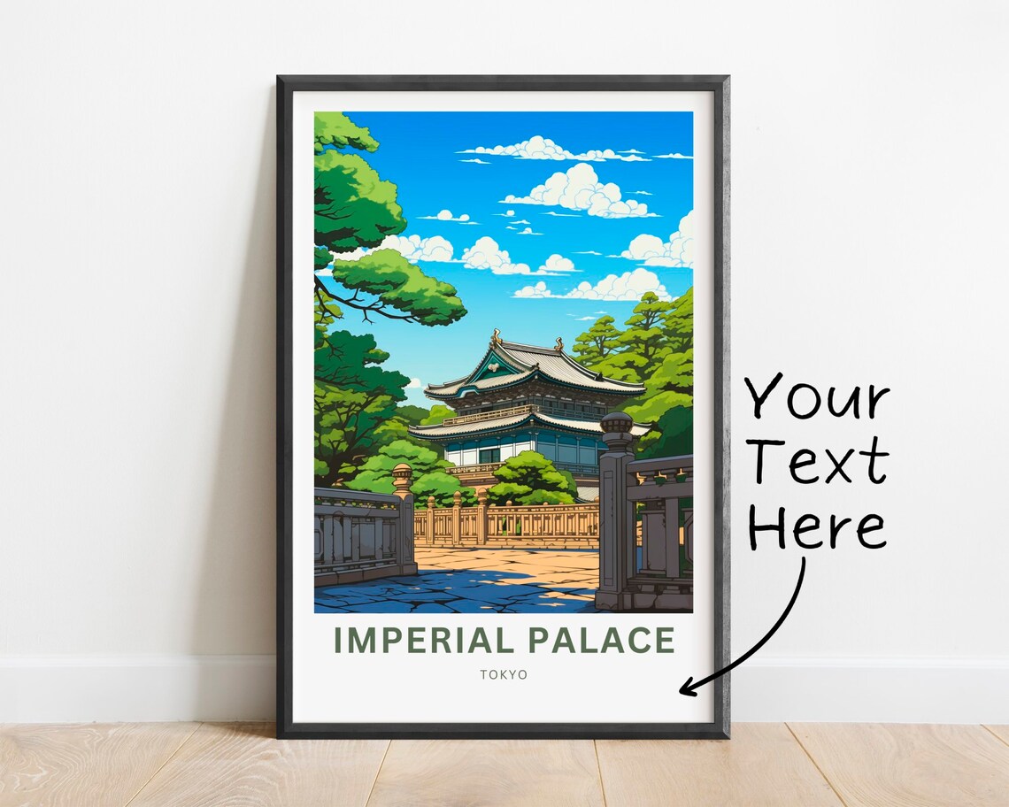 Imperial Palace Tokyo Japan Palace Garden Bridge Travel Poster