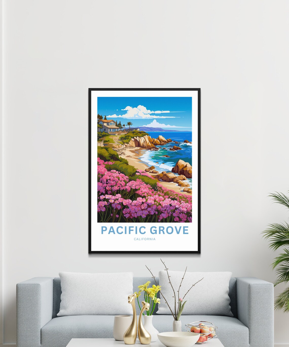 Pacific Grove California Coastal Blooms Vintage Travel Poster - Image 3