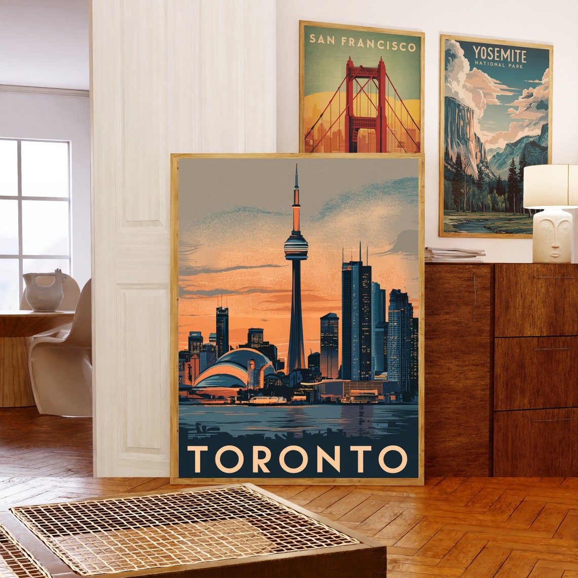 Toronto Canada Sunset Skyline Dome Stadium Vintage Travel Poster - Image 5