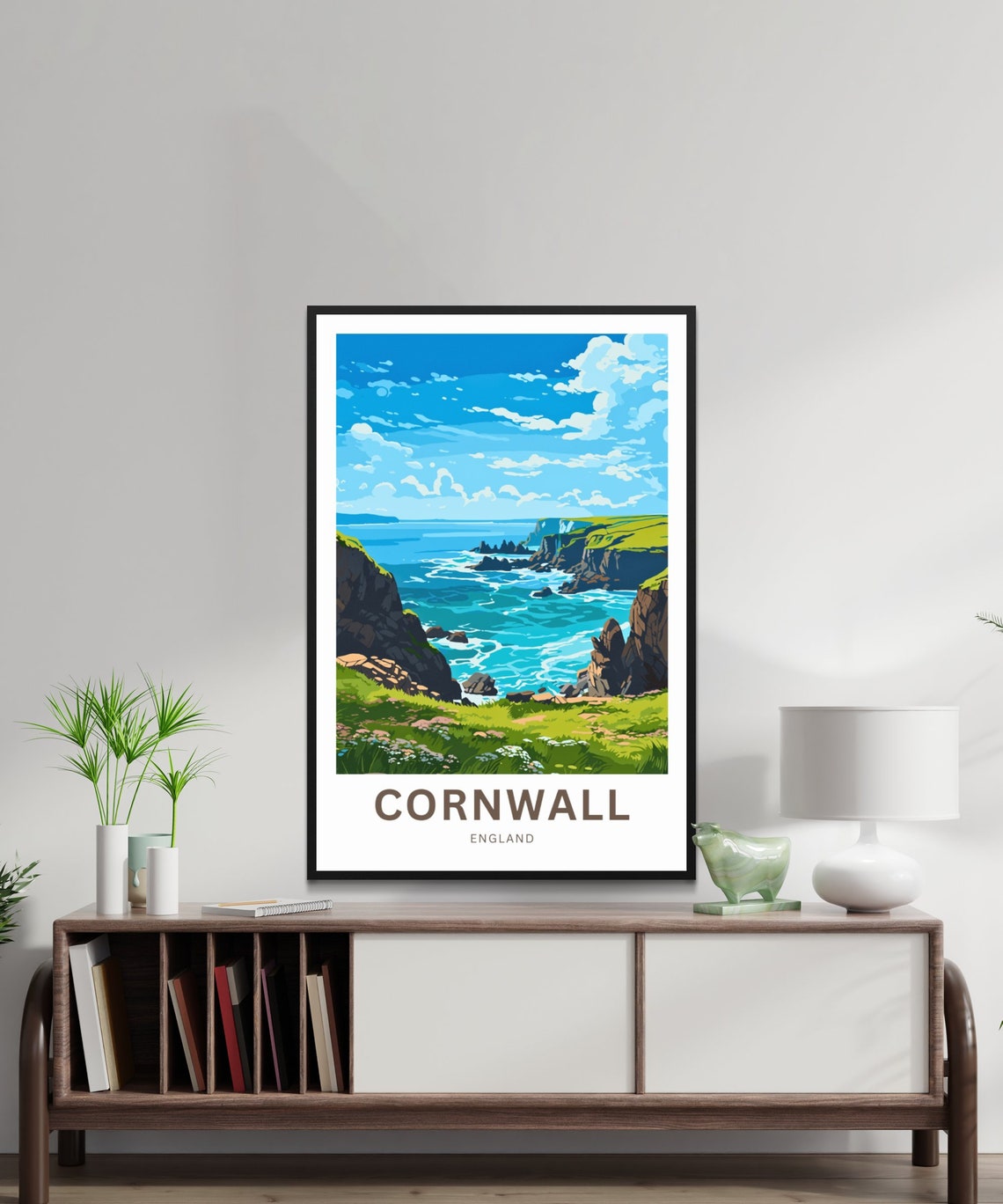 Personalized Cornwall England Rugged Coastline Travel Poster Gift Art - Image 2