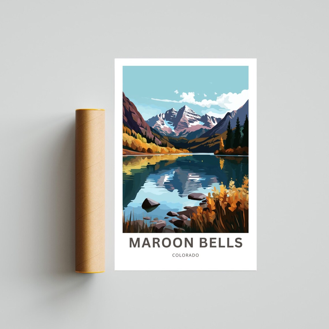 Personalized Maroon Bells Travel Poster, Colorado - Image 4