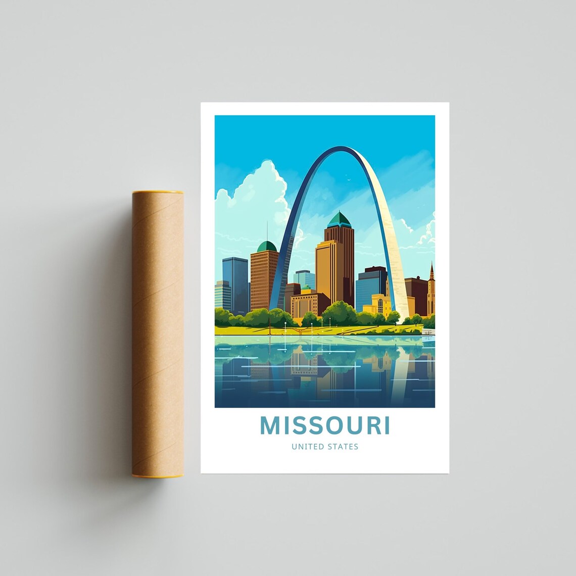 Missouri Saint Louis Gateway Arch Skyline United States Poster - Image 4