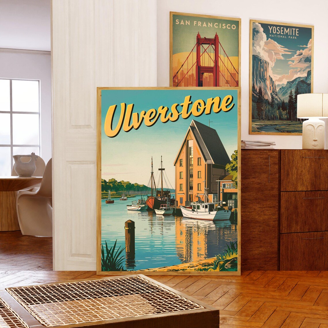 Ulverstone Harbor Vintage Boats Warehouse Waterfront Travel Poster - Image 5