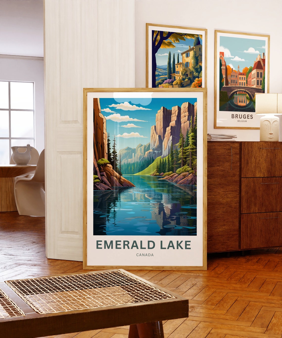 Personalized Emerald Lake Canada Cliff Lake Custom Text Travel Poster - Image 5