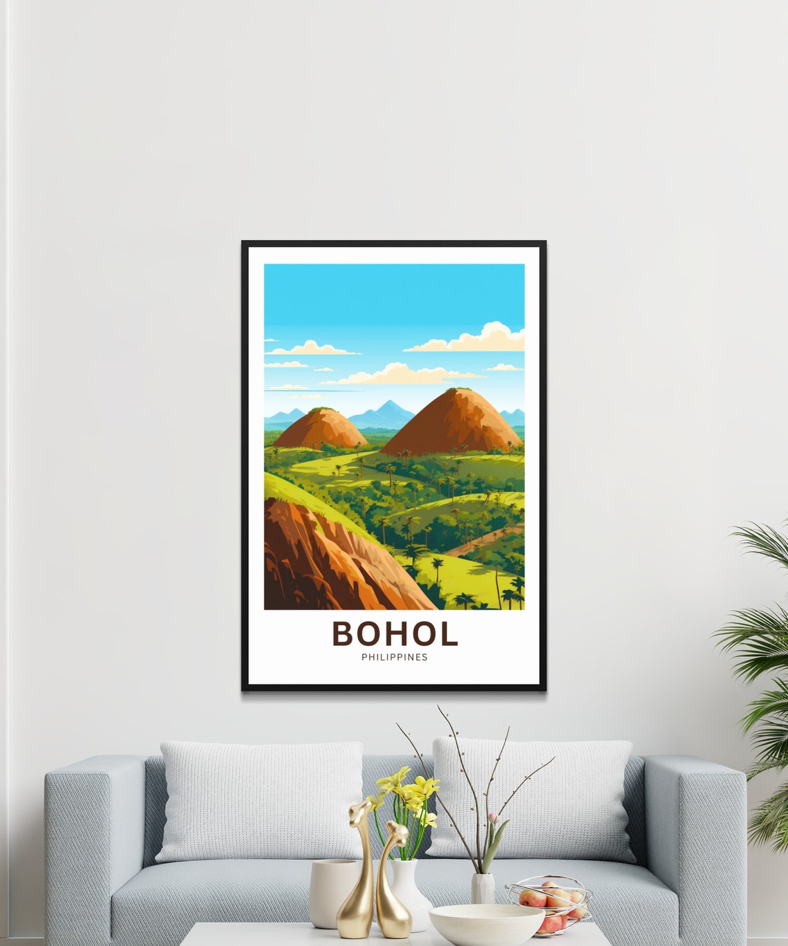 Bohol Philippines Chocolate Hills Valley Palm View Art Poster - Image 3