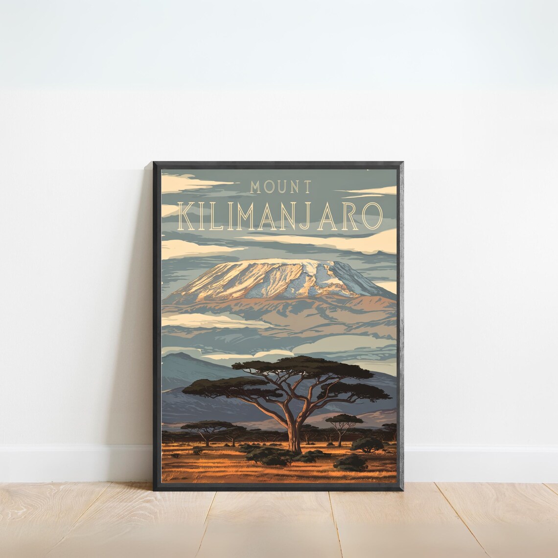 Mount Kilimanjaro Africa Vintage Safari Summit Travel Poster