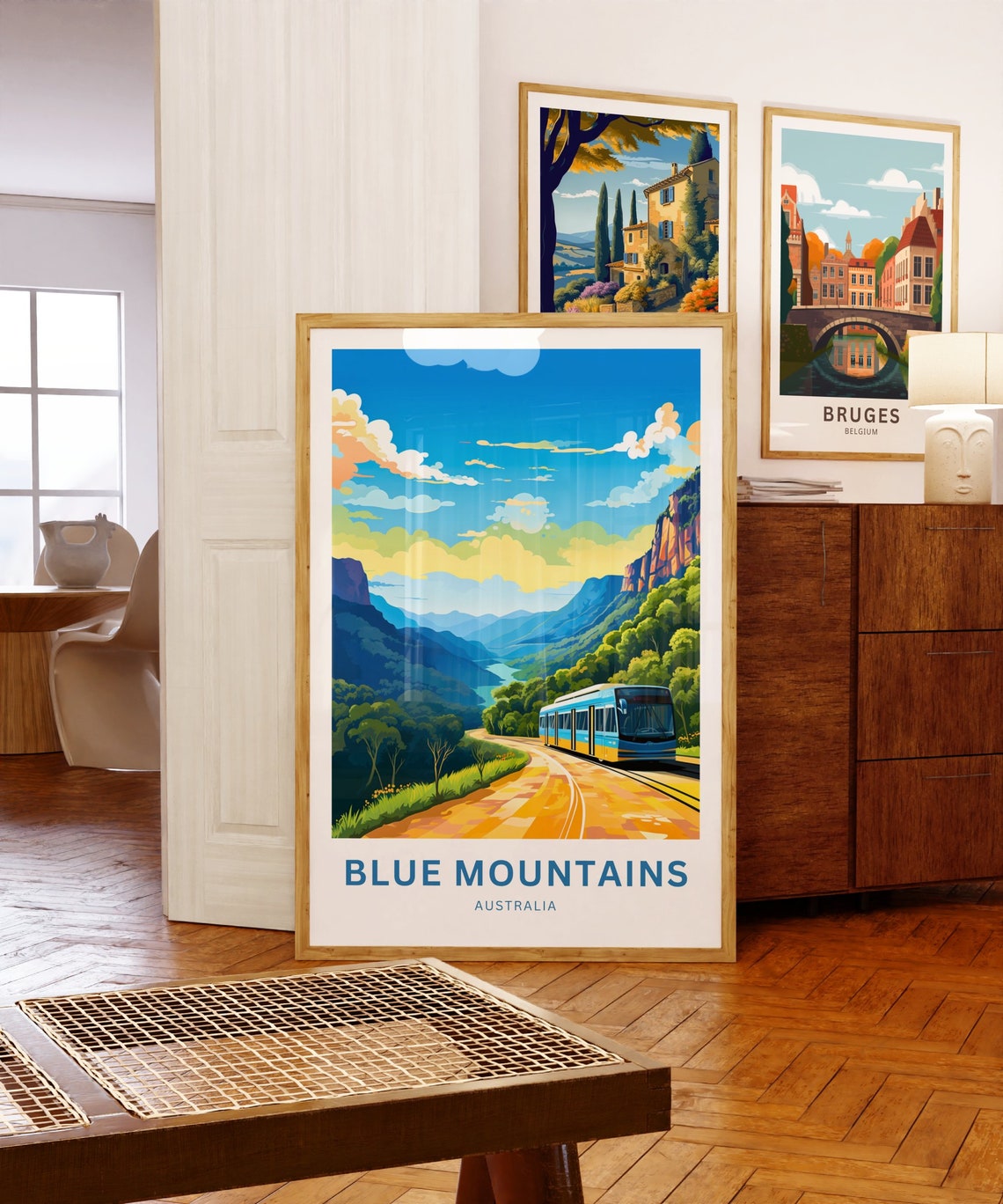 Blue Mountains Australia Train Valley Cliffs Railway Travel Poster - Image 5