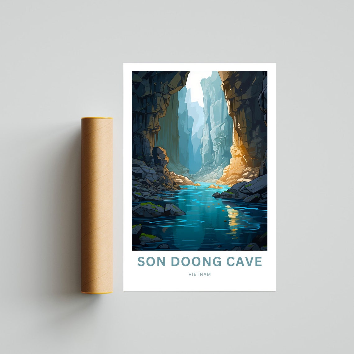 Son Doong Cave Vietnam Personalized Underground River Gorge Poster - Image 4