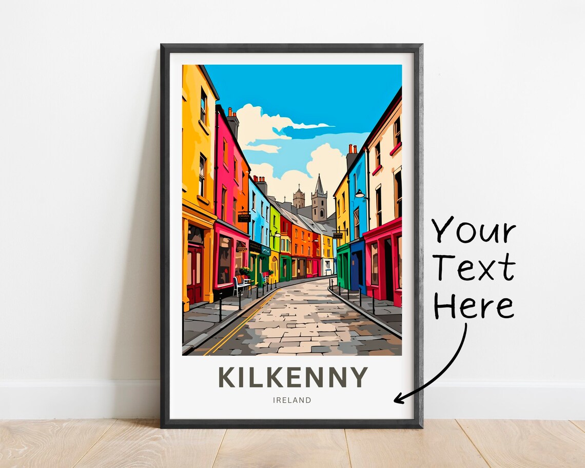 Personalized Kilkenny Travel Poster, Ireland Wall Art