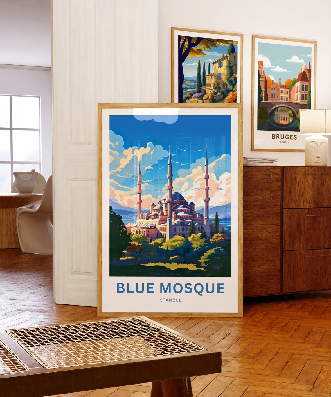 Blue Mosque Istanbul Six Minaret Domes Personalized Art Poster - Image 5