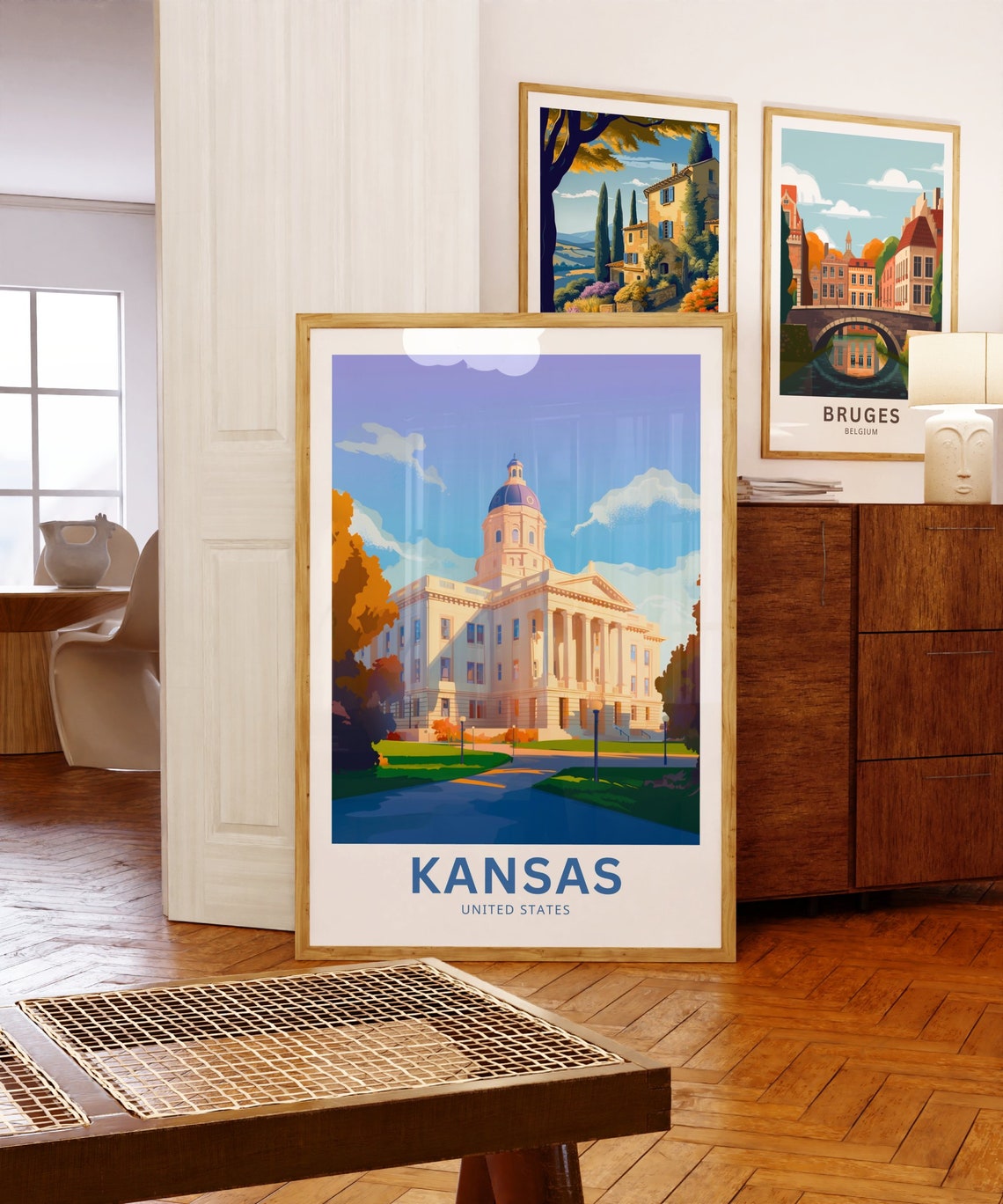 Kansas Domed Capitol Building Historic Architecture Travel Poster - Image 5