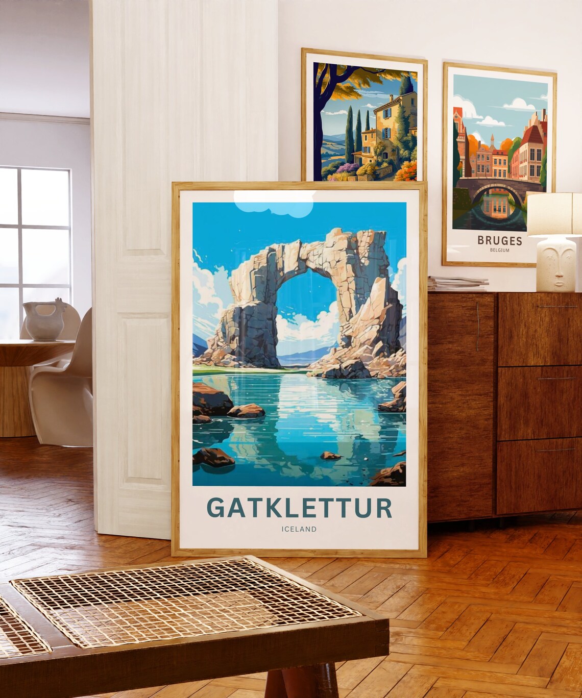 Personalized Gatklettur Iceland Poster with Coastal Rock Arch Art - Image 5