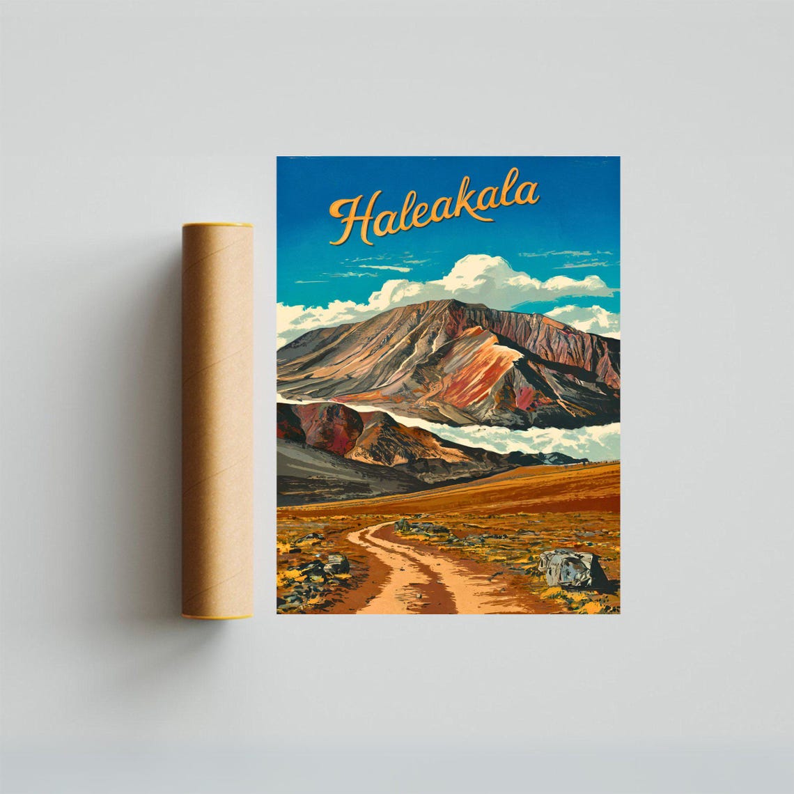 Haleakala Hawaii Volcano Sunset Classic Vintage Travel Poster - Image 2