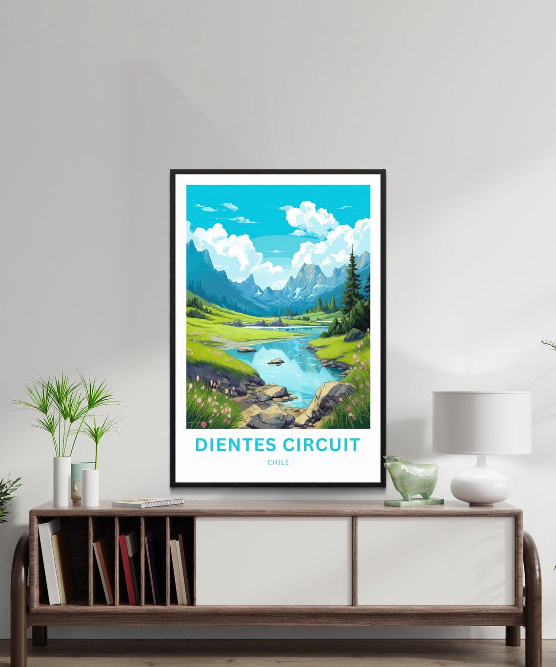 Dientes Circuit Chile Alpine Lake Wildflowers Summer Meadows Poster - Image 2