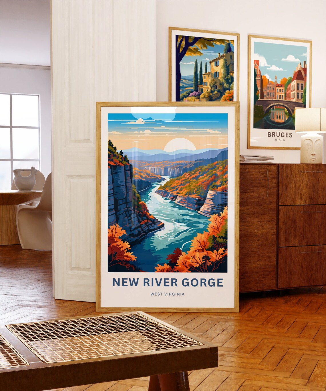 New River Gorge West Virginia River Canyon Vista Travel Poster - Image 5